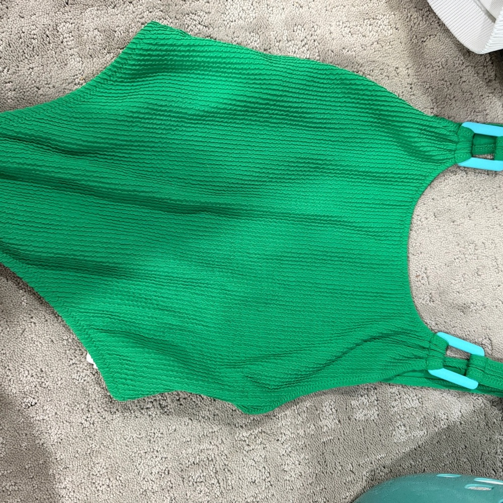 Textured Green One-Piece Swimsuit
